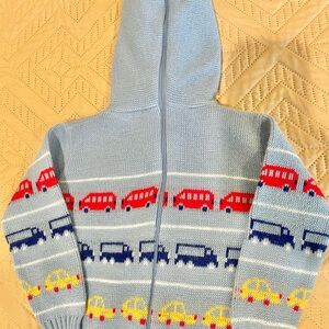 Blue Bird Kids Hoodie with Car Design